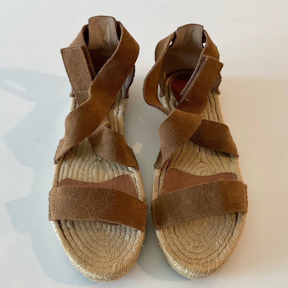 UGG Mila Gladiator Espadrille Leather Sandal Brown Size 8.5 - Picture 2 of 5